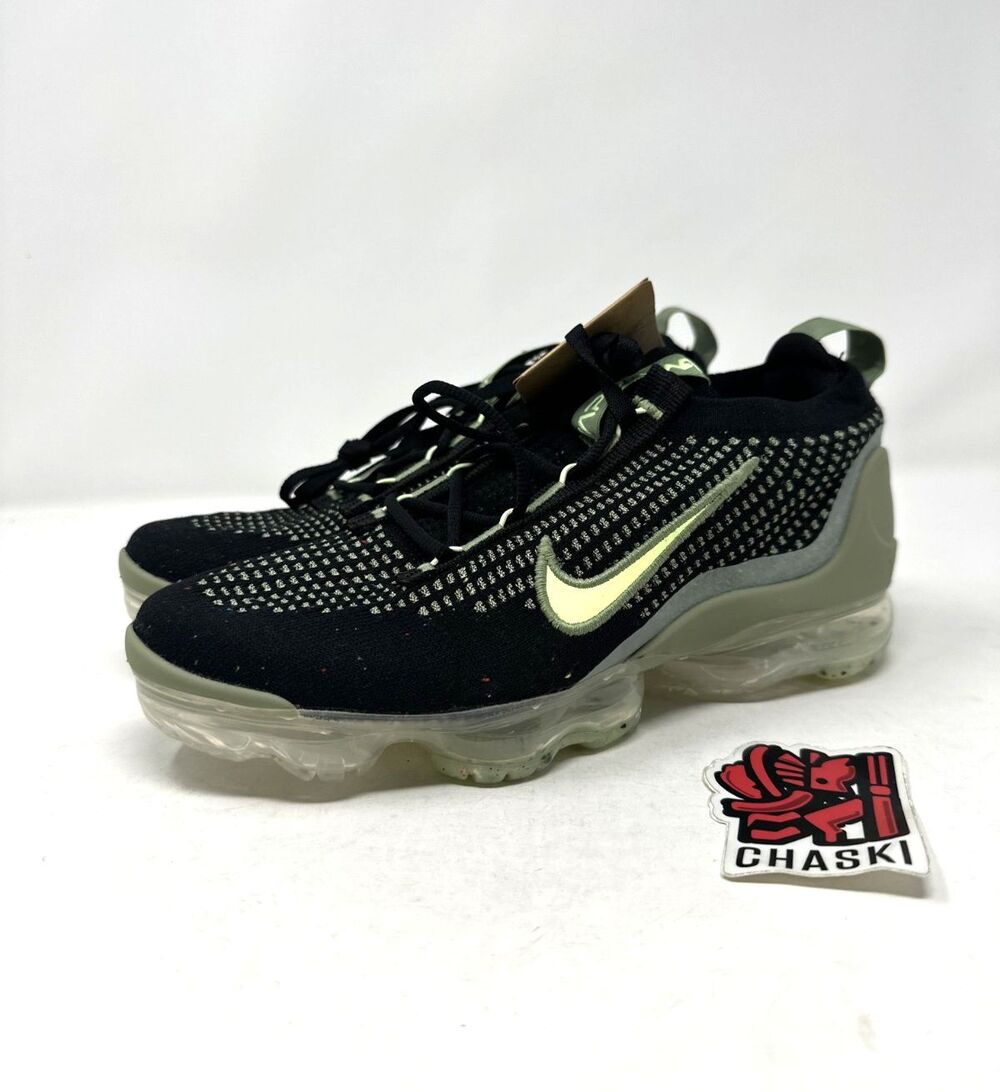 Nike Air Vapormax Black Oil Green sneakers shoes 2021 FK GS  Kids 6Y /Women 7.5